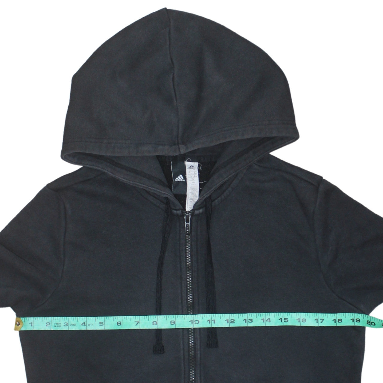 Adidas Women's Black Full Zip Hoodie L Hooded Sweatshirt