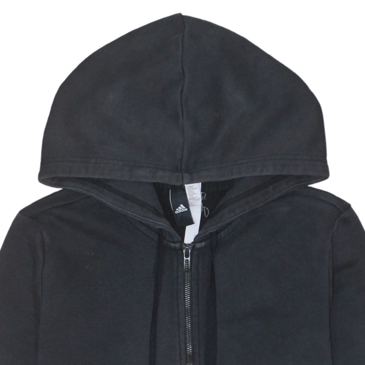 Adidas Women's Black Full Zip Hoodie L Hooded Sweatshirt