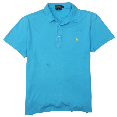 Ralph Lauren Men’s Blue Featherweight Mesh Cotton Polo Shirt Size L
