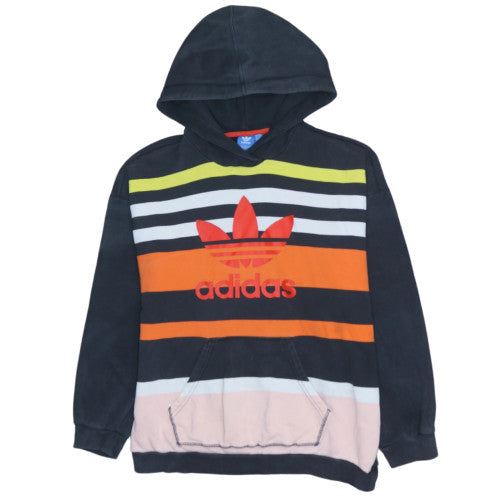 Adidas Womens Multicoloured Striped Pullover Hoodie Size M