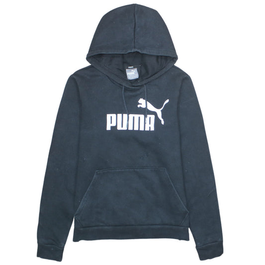 Puma Womens Black Logo Pullover Hoodie Size 12
