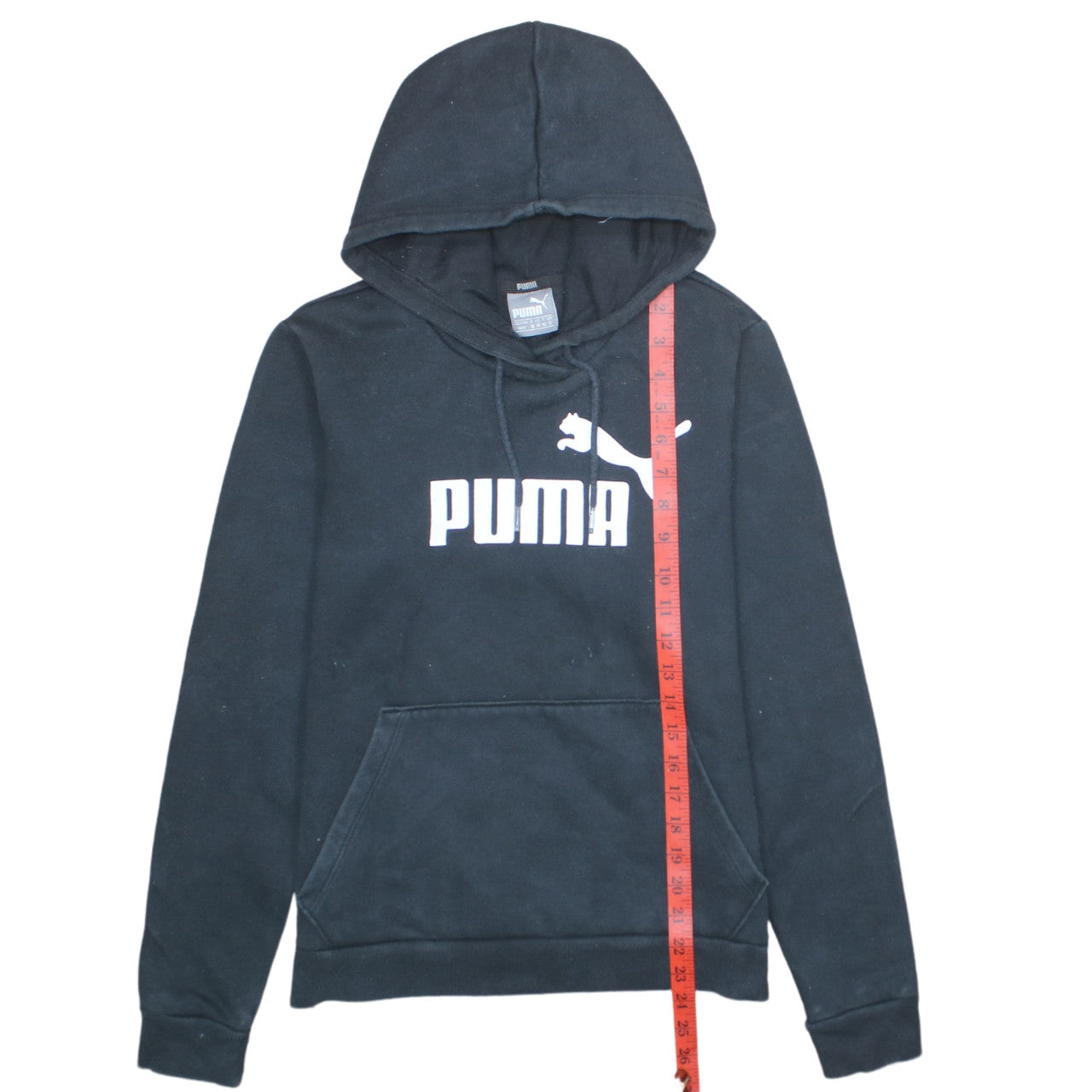 Puma Womens Black Logo Pullover Hoodie Size 12