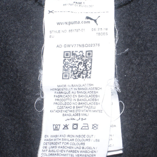 Puma Womens Black Logo Pullover Hoodie Size 12