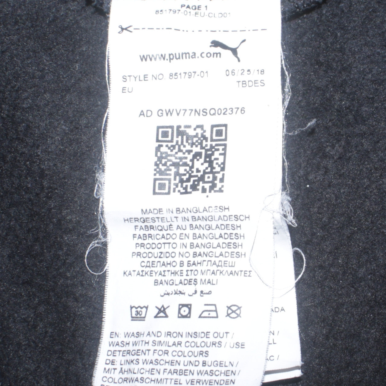 Puma Womens Black Logo Pullover Hoodie Size 12