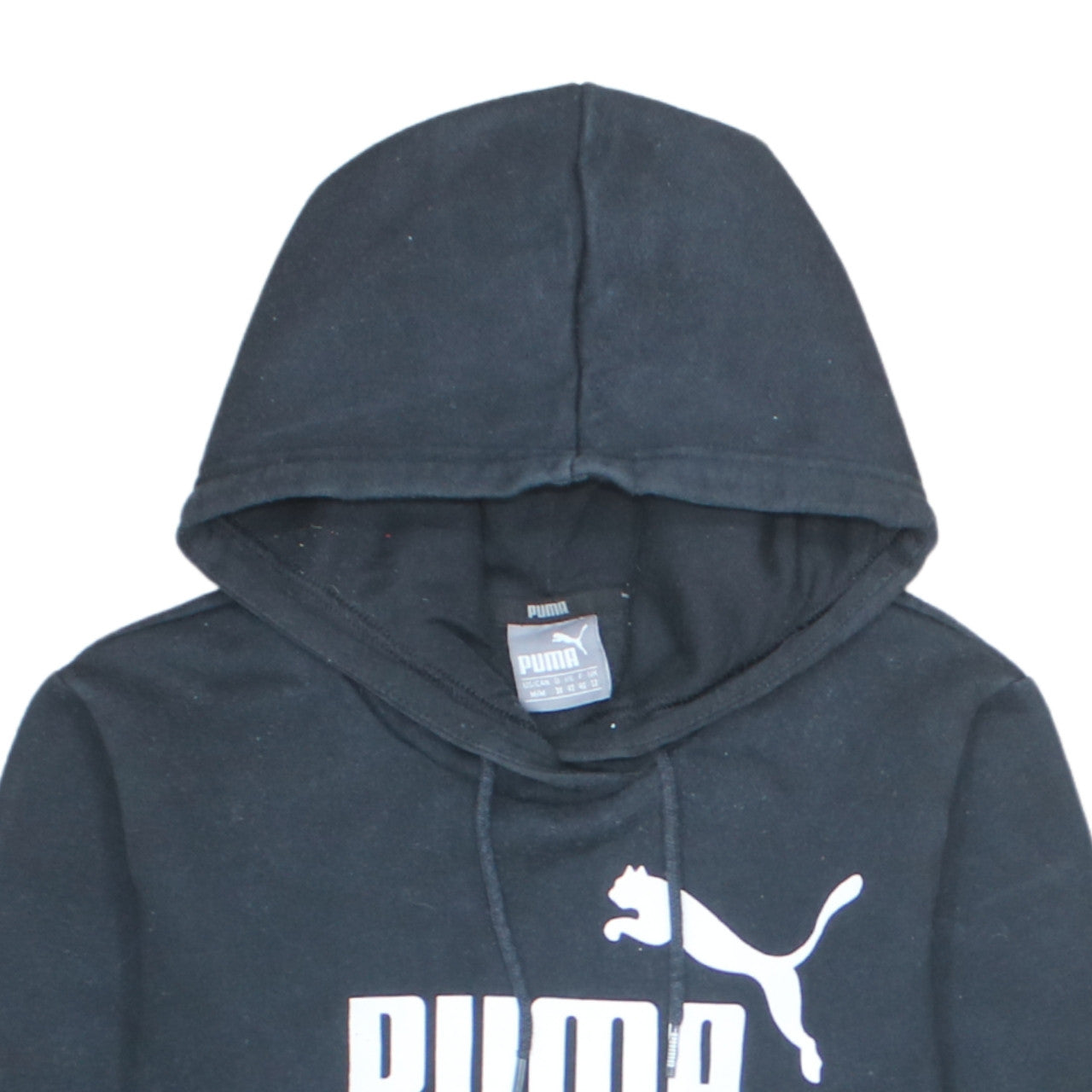 Puma Womens Black Logo Pullover Hoodie Size 12