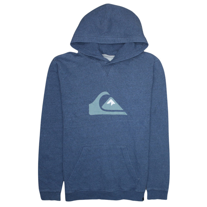 Quiksilver Boys Blue Pullover Hoodie Size 16 Graphic Print Cotton Blend
