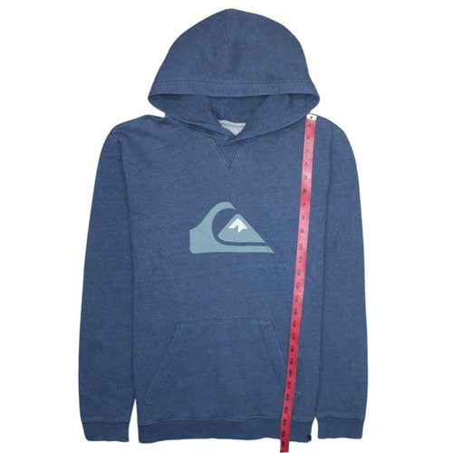 Quiksilver Boys Blue Pullover Hoodie Size 16 Graphic Print Cotton Blend