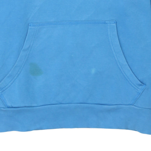 Puma Men's Blue Pullover Hoodie Size L with Logo Detail