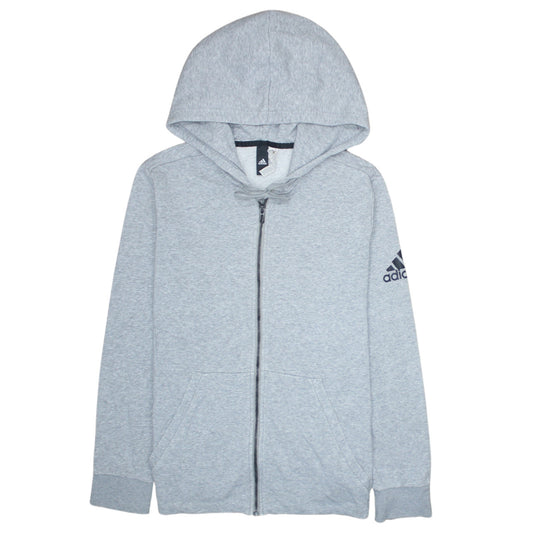 Adidas Womens Grey Full Zip Hoodie XL Logo Sportswear