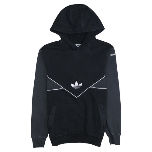 Adidas Boys Black Pullover Hoodie 13-14 Years Graphic Print Cotton Blend