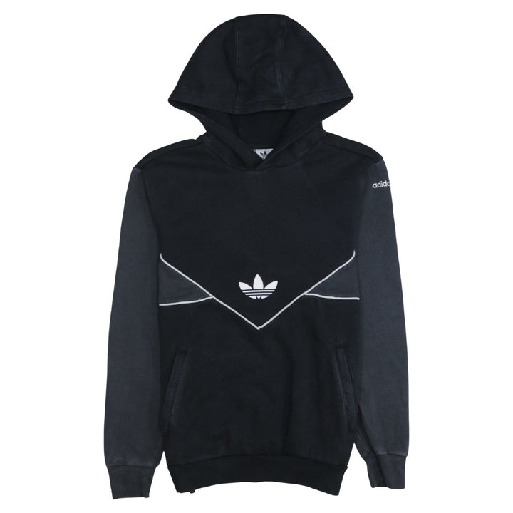 Adidas Boys Black Pullover Hoodie 13-14 Years Graphic Print Cotton Blend