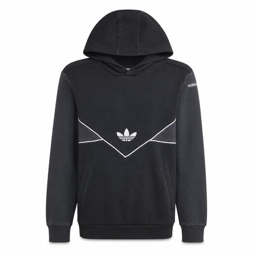 Adidas Boys Black Pullover Hoodie 13-14 Years Graphic Print Cotton Blend