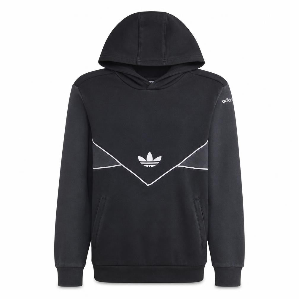 Adidas Boys Black Pullover Hoodie 13-14 Years Graphic Print Cotton Blend
