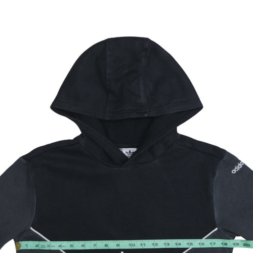 Adidas Boys Black Pullover Hoodie 13-14 Years Graphic Print Cotton Blend