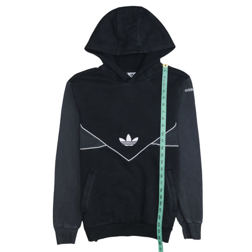 Adidas Boys Black Pullover Hoodie 13-14 Years Graphic Print Cotton Blend