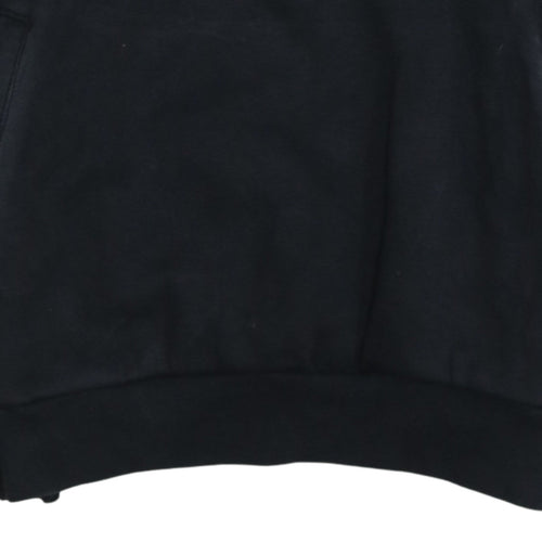 Adidas Boys Black Pullover Hoodie 13-14 Years Graphic Print Cotton Blend