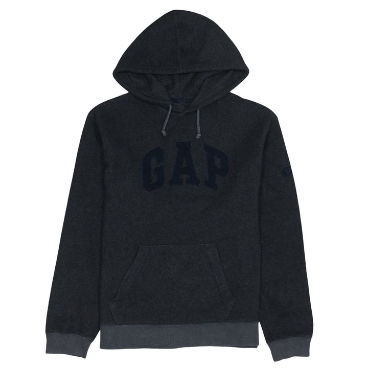 GAP Mens Grey Pullover Hoodie S Fleece Logo Hooded Sweatshirt