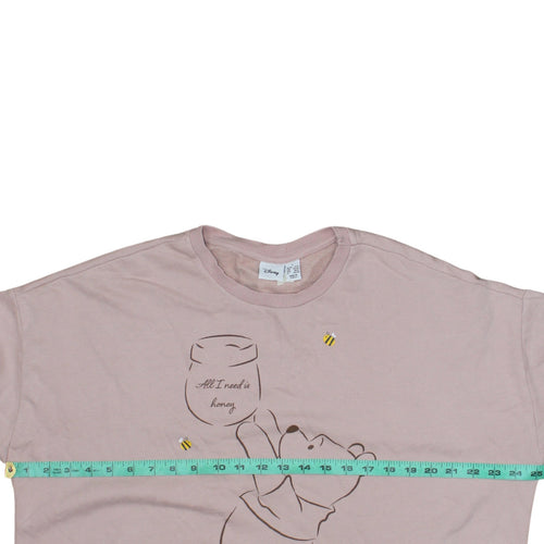 Disney Women Pink Winnie the Pooh Pullover Sweatshirt L 14/16