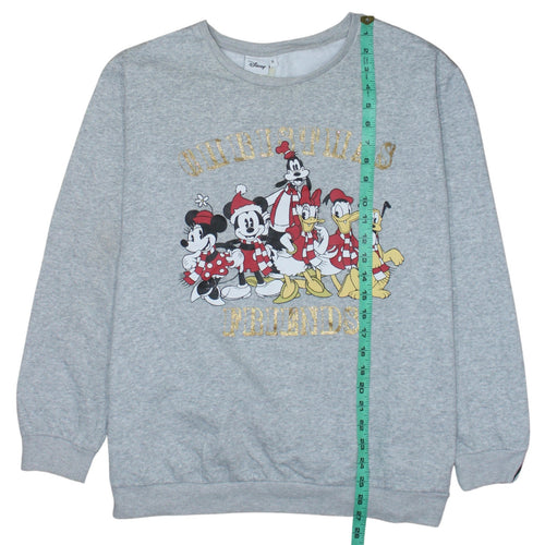 Disney Women's Grey Christmas Friends Sweatshirt XL