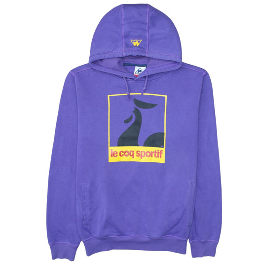Le Coq Sportif Men’s Purple Pullover Hoodie L Logo Graphic Fleece