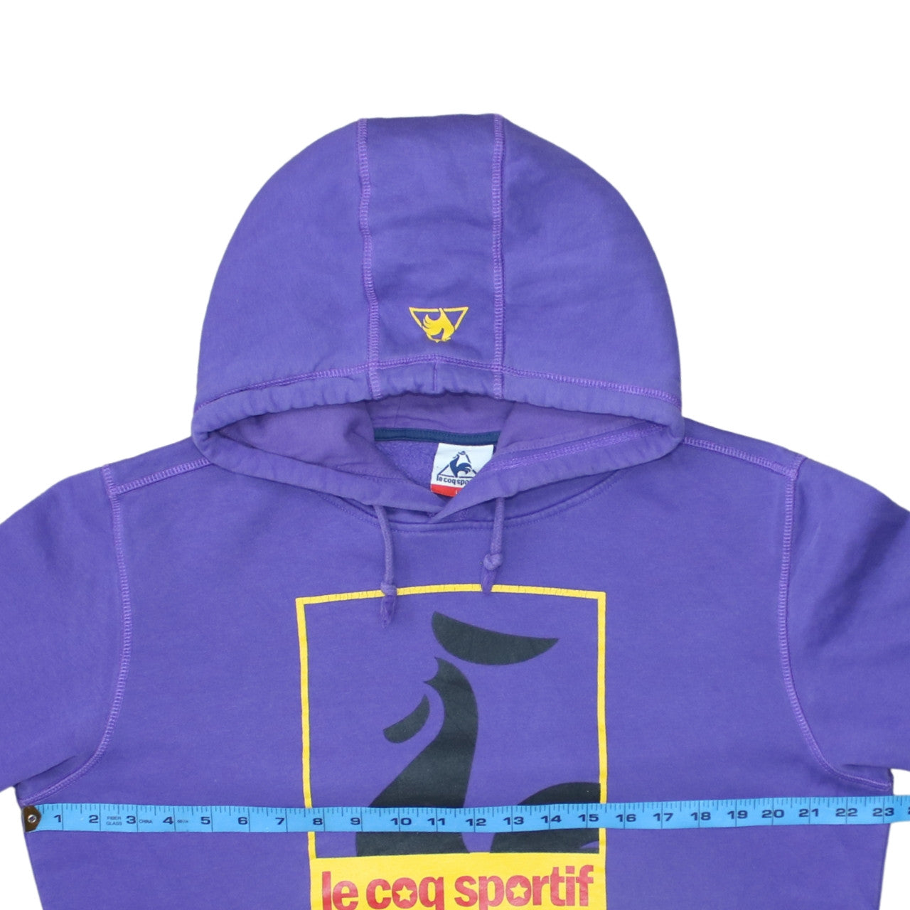 Le Coq Sportif Men’s Purple Pullover Hoodie L Logo Graphic Fleece