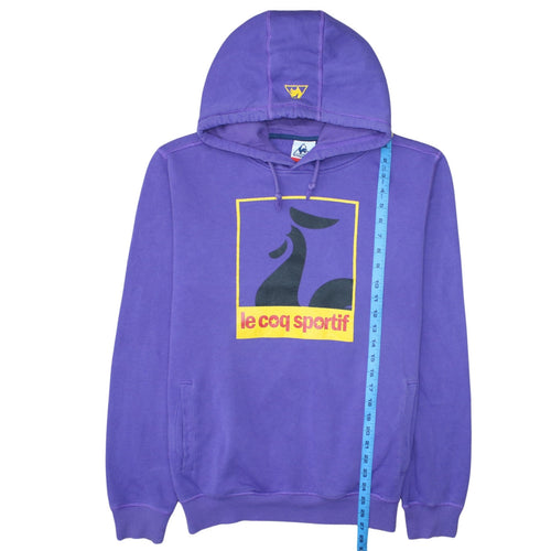 Le Coq Sportif Men’s Purple Pullover Hoodie L Logo Graphic Fleece