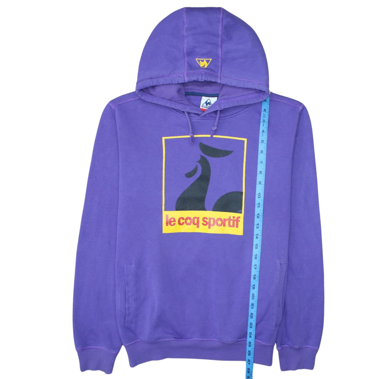 Le Coq Sportif Men’s Purple Pullover Hoodie L Logo Graphic Fleece