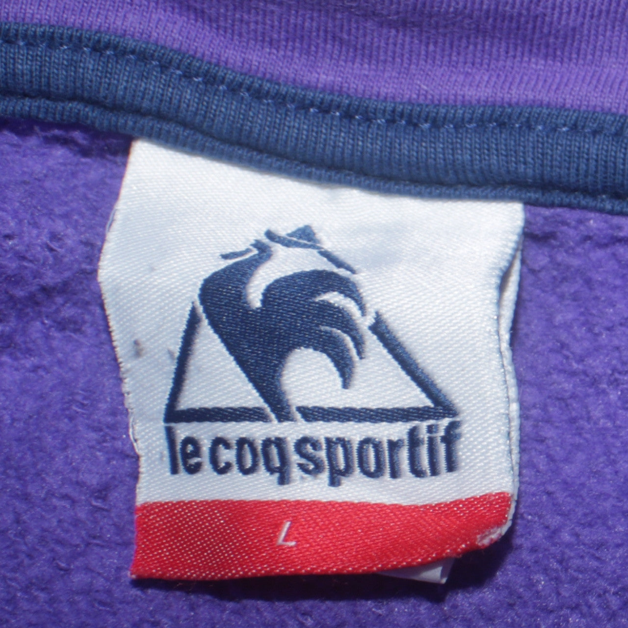 Le Coq Sportif Men’s Purple Pullover Hoodie L Logo Graphic Fleece