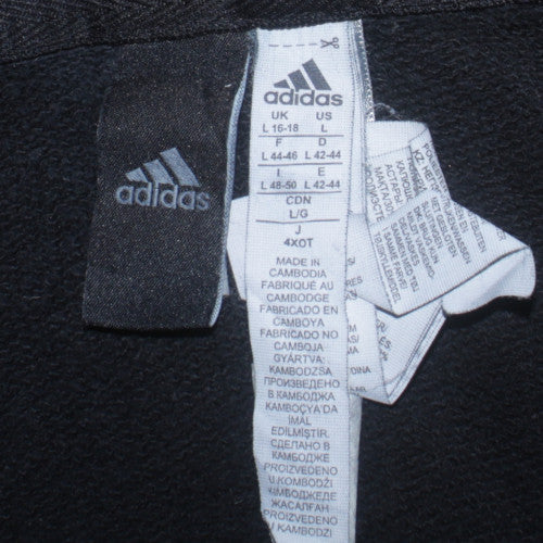 Adidas Womens Black L Full Zip Hoodie Sweatshirt with Hood