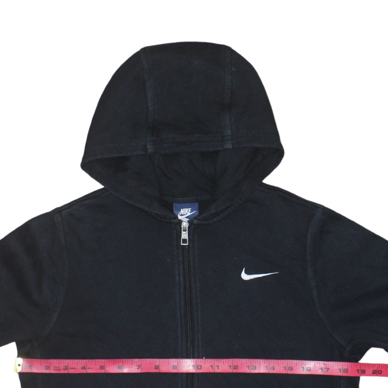 Nike Boys Black Full Zip Hoodie 12-13 Years Lined Cotton Blend Sportswear