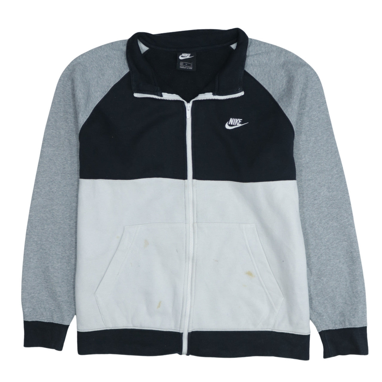 Nike Men's Grey Full Zip Sweatshirt XL Lightweight Logo Fleece