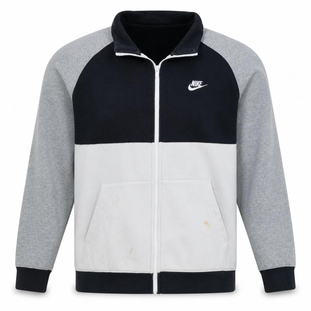 Nike Men's Grey Full Zip Sweatshirt XL Lightweight Logo Fleece