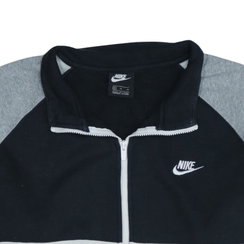 Nike Men's Grey Full Zip Sweatshirt XL Lightweight Logo Fleece
