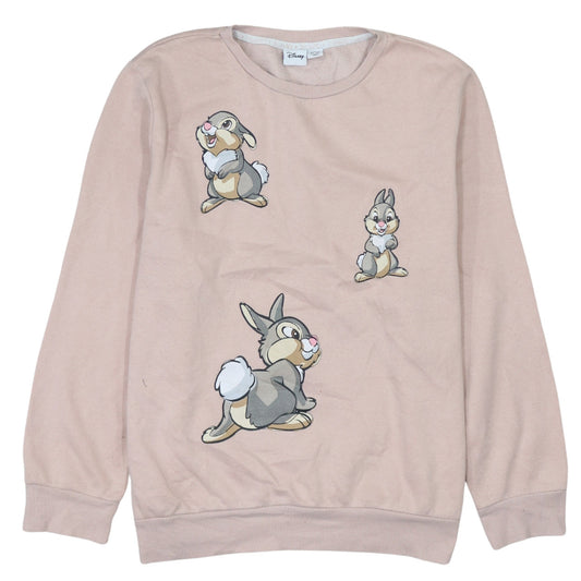 Disney Womens Beige Thumper Sweatshirt L Cotton Blend Pullover