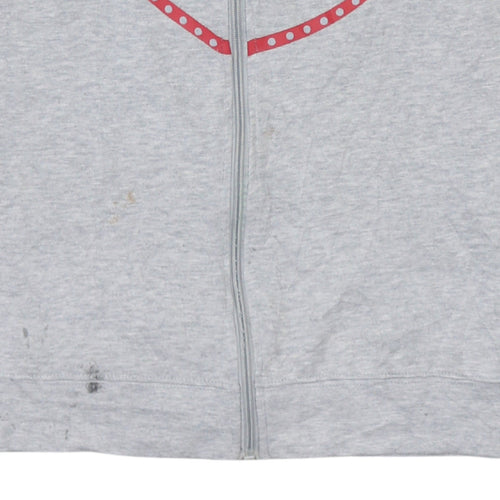 Kappa Womens Grey & Navy Full Zip Hoodie Medium Casual Heart Design