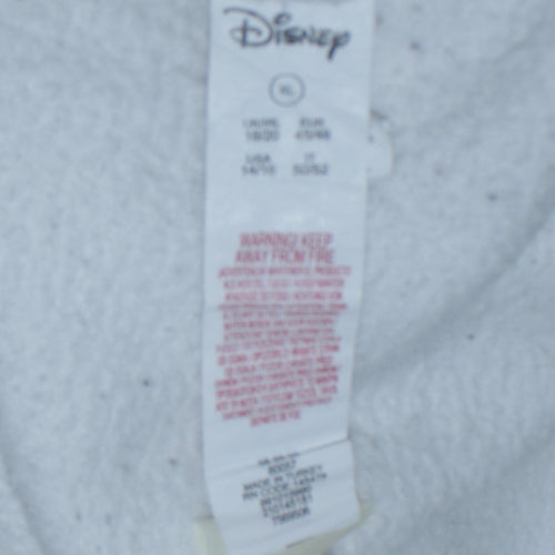 Disney Women's White XL Pullover Hoodie with Graphic Print