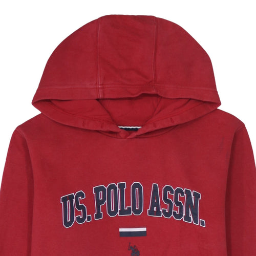 U.S. Polo Assn. Boys Red Pullover Hoodie 14-15 Years Cotton Blend Casual