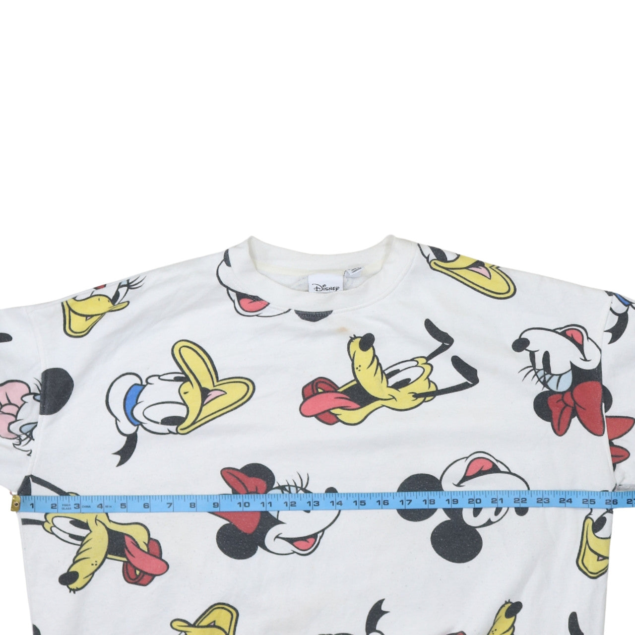 Disney Womens White L 14/16 Cartoon Print Pullover Sweatshirt