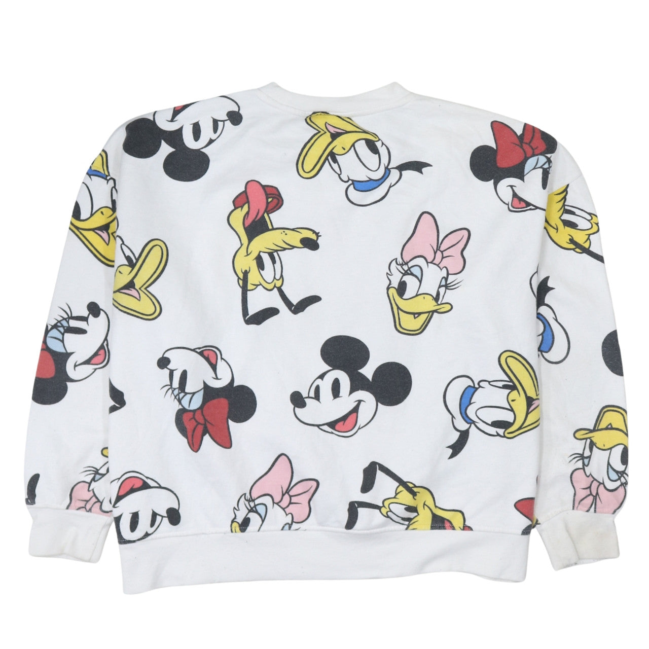 Disney Womens White L 14/16 Cartoon Print Pullover Sweatshirt