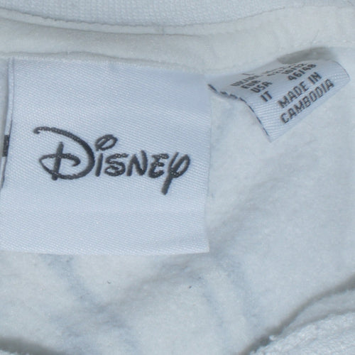 Disney Womens White L 14/16 Cartoon Print Pullover Sweatshirt