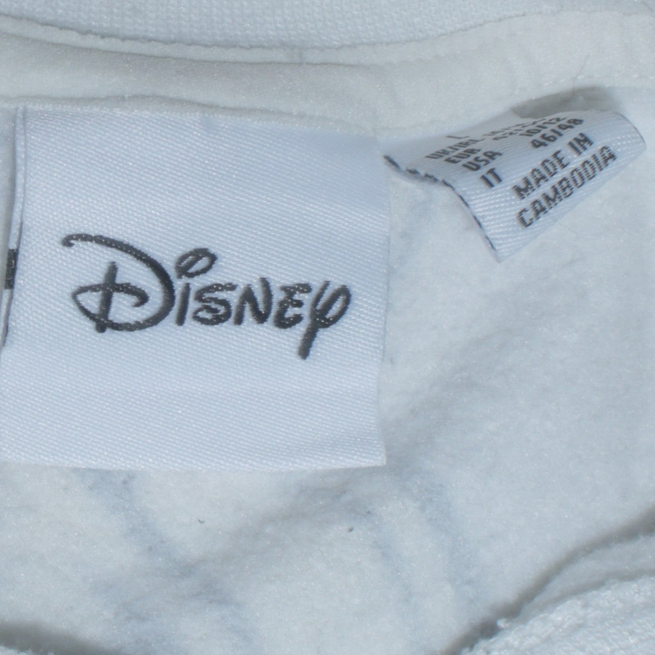 Disney Womens White L 14/16 Cartoon Print Pullover Sweatshirt