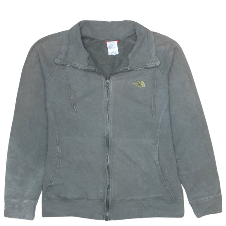 The North Face Women Grey Full Zip Hoodie Size M Cotton Blend