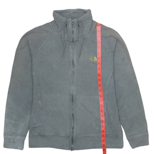 The North Face Women Grey Full Zip Hoodie Size M Cotton Blend