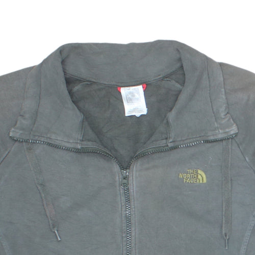 The North Face Women Grey Full Zip Hoodie Size M Cotton Blend