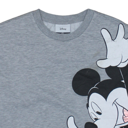 Disney C&A Womens Grey Mickey Mouse Pullover Sweatshirt Size S
