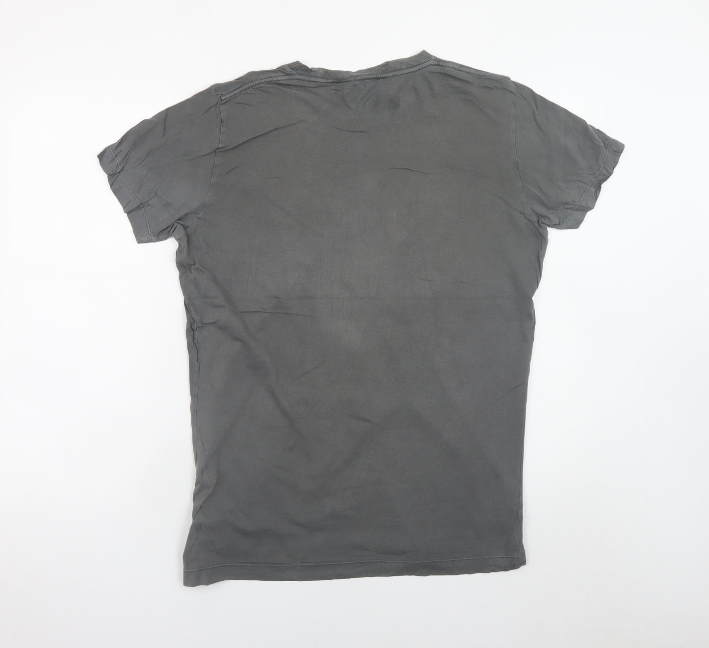 Diesel Men's Grey Graphic Print Cotton T-Shirt Size L