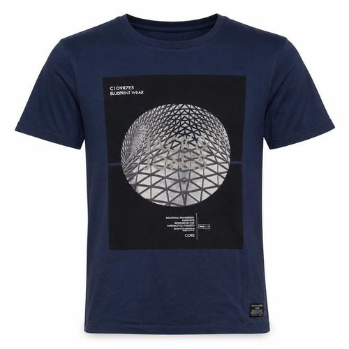 Jack & Jones Men's Blue Graphic Print Crew Neck T-Shirt Size L