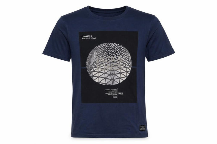 Jack & Jones Men's Blue Graphic Print Crew Neck T-Shirt Size L
