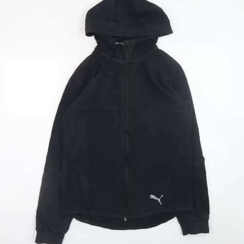 Puma Teens Black 2XL Full Zip Hoodie with Logo