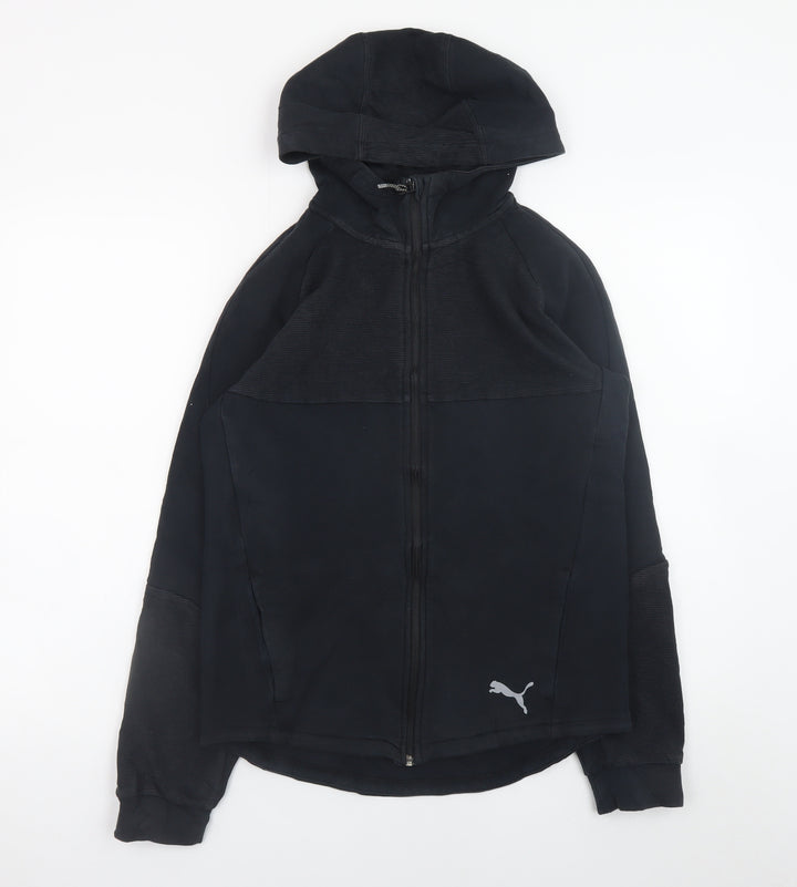 Puma Teens Black 2XL Full Zip Hoodie with Logo